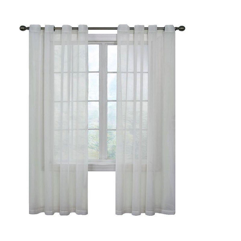 CurtainFresh Odor Neutralizing Sheer Voile Grommet Window Curtain for Bedroom or Living Room (1 Panel), 59 in x 108 in, White - Image 1